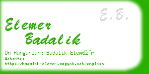 elemer badalik business card